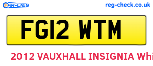 FG12WTM are the vehicle registration plates.