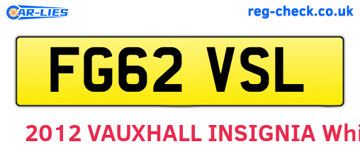 FG62VSL are the vehicle registration plates.