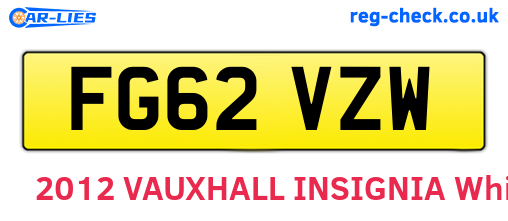 FG62VZW are the vehicle registration plates.