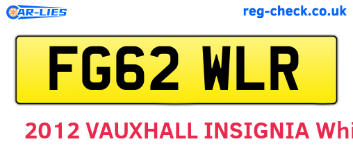 FG62WLR are the vehicle registration plates.