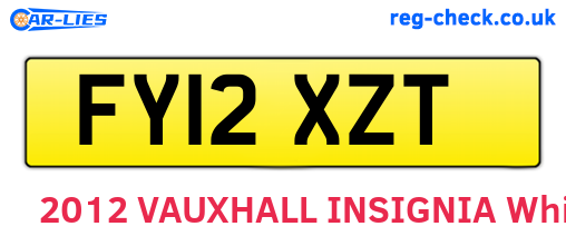 FY12XZT are the vehicle registration plates.