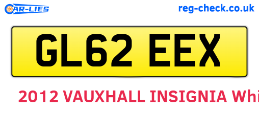 GL62EEX are the vehicle registration plates.