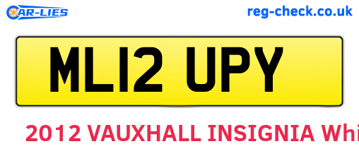 ML12UPY are the vehicle registration plates.
