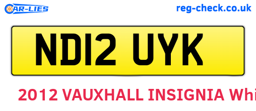 ND12UYK are the vehicle registration plates.