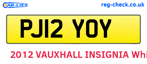 PJ12YOY are the vehicle registration plates.