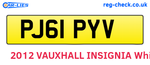 PJ61PYV are the vehicle registration plates.