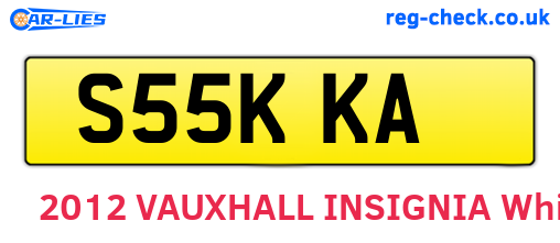 S55KKA are the vehicle registration plates.