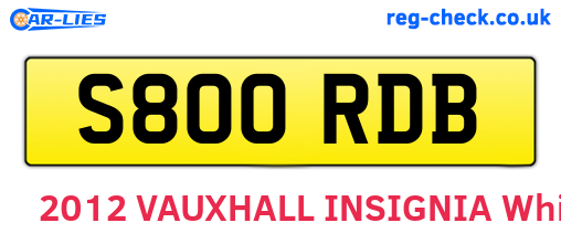 S800RDB are the vehicle registration plates.