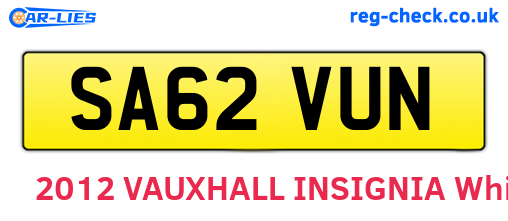 SA62VUN are the vehicle registration plates.