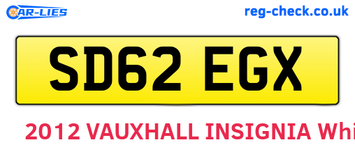 SD62EGX are the vehicle registration plates.