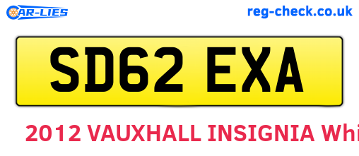 SD62EXA are the vehicle registration plates.