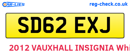 SD62EXJ are the vehicle registration plates.