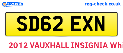 SD62EXN are the vehicle registration plates.