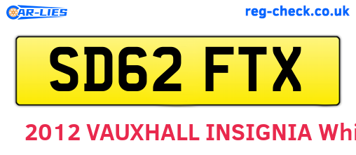 SD62FTX are the vehicle registration plates.