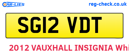 SG12VDT are the vehicle registration plates.