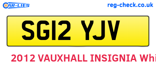SG12YJV are the vehicle registration plates.