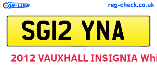 SG12YNA are the vehicle registration plates.