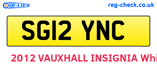 SG12YNC are the vehicle registration plates.