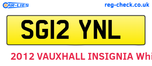 SG12YNL are the vehicle registration plates.
