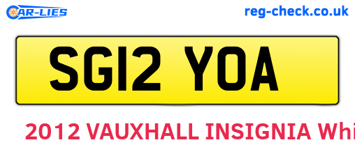 SG12YOA are the vehicle registration plates.