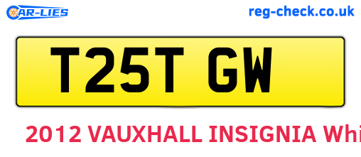 T25TGW are the vehicle registration plates.