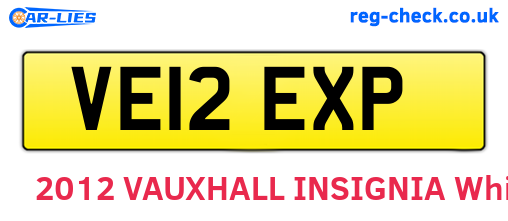 VE12EXP are the vehicle registration plates.