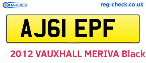 AJ61EPF are the vehicle registration plates.