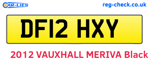 DF12HXY are the vehicle registration plates.