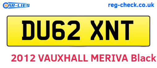 DU62XNT are the vehicle registration plates.
