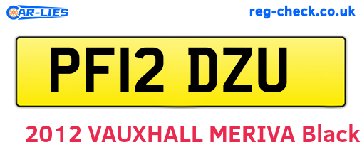PF12DZU are the vehicle registration plates.