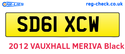 SD61XCW are the vehicle registration plates.