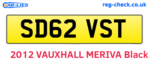 SD62VST are the vehicle registration plates.