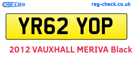 YR62YOP are the vehicle registration plates.