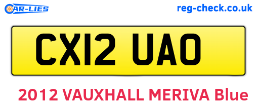 CX12UAO are the vehicle registration plates.