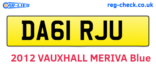 DA61RJU are the vehicle registration plates.