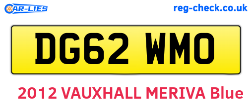 DG62WMO are the vehicle registration plates.