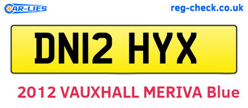 DN12HYX are the vehicle registration plates.
