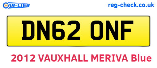 DN62ONF are the vehicle registration plates.