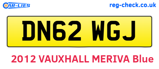 DN62WGJ are the vehicle registration plates.
