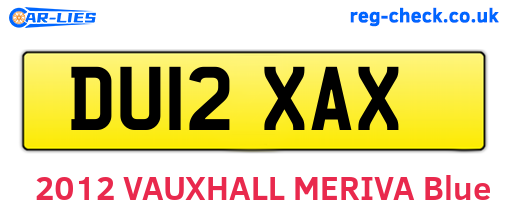 DU12XAX are the vehicle registration plates.