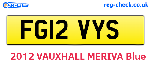 FG12VYS are the vehicle registration plates.