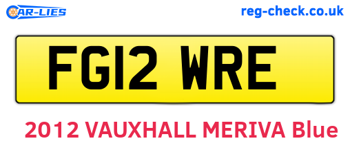 FG12WRE are the vehicle registration plates.
