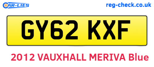 GY62KXF are the vehicle registration plates.