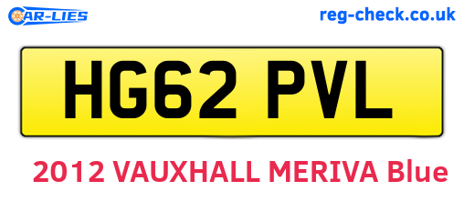 HG62PVL are the vehicle registration plates.