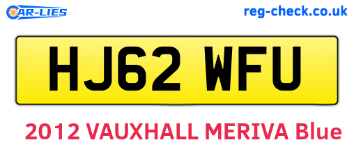 HJ62WFU are the vehicle registration plates.