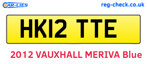HK12TTE are the vehicle registration plates.