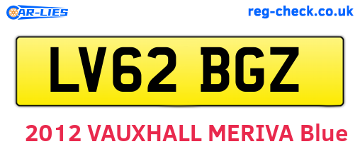LV62BGZ are the vehicle registration plates.