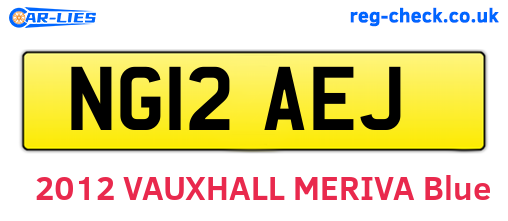 NG12AEJ are the vehicle registration plates.