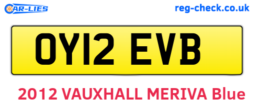 OY12EVB are the vehicle registration plates.