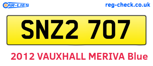 SNZ2707 are the vehicle registration plates.